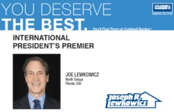 Joe Lewkowicz Awarded Coldwell Banker's International President's Premier for 2017-2018