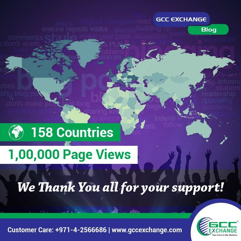 GCC Exchange Blog Crosses whopping 1,00,000 Page Views GCC Exchange Blog Crosses whopping 1,00,000 Page Views