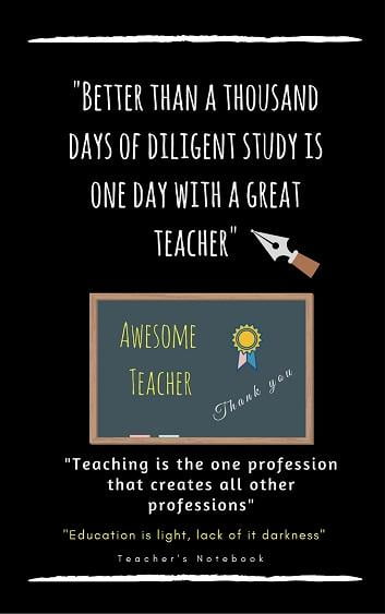 Awesome Teacher Notebook Journal with Quotes Awesome Teacher Notebook Journal with Quotes