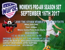 Santa Clarita Storm Announces Women's 2017 Team Entry in Women's United Premier Soccer League