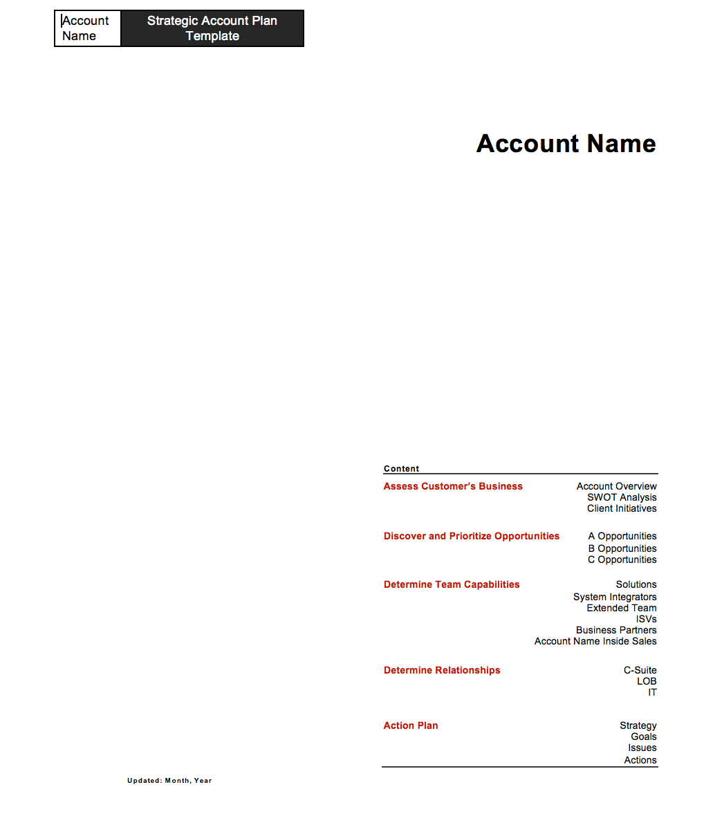 Strategic Account Plan Template for B2B Sales Released by Four Quadrant Strategic Account Plan Template for B2B Sales Released by Four Quadrant