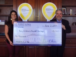Point Loma Credit Union helps raise $10,000 for Rady Children's Hospital