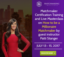 Top Celebrity and Billionaire Matchmaker Patti Stanger To Be Matched By Students Live At The Matchmaking Institute’s L.A. Training