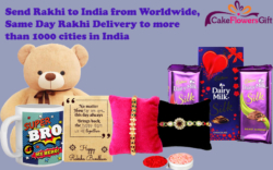Send Rakhi to India from Worldwide, Same Day Rakhi Delivery to more than 1000 cities in India