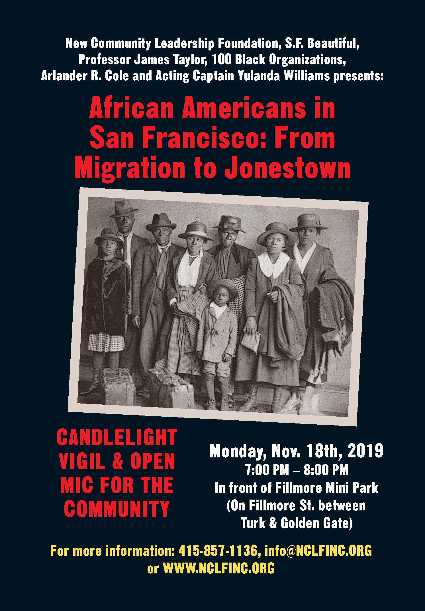The Fillmore Gathers to Remember Jonestown- November 18, 2019 The Fillmore Gathers to Remember Jonestown- November 18, 2019