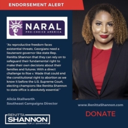 NARAL Pro-Choice Georgia Endorses Rep. Renitta Shannon For Lieutenant Governor